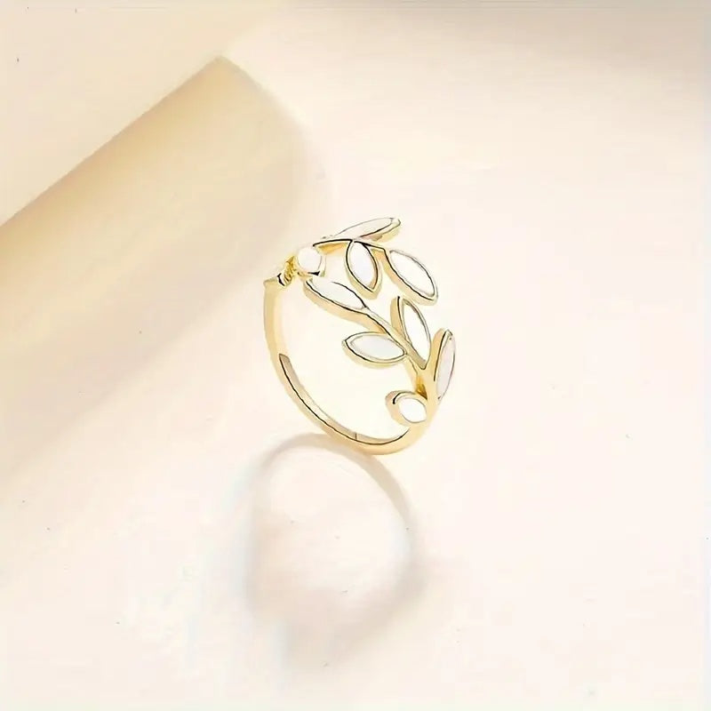 Naturinspiriertes Kupfer-Blatt-Ring
